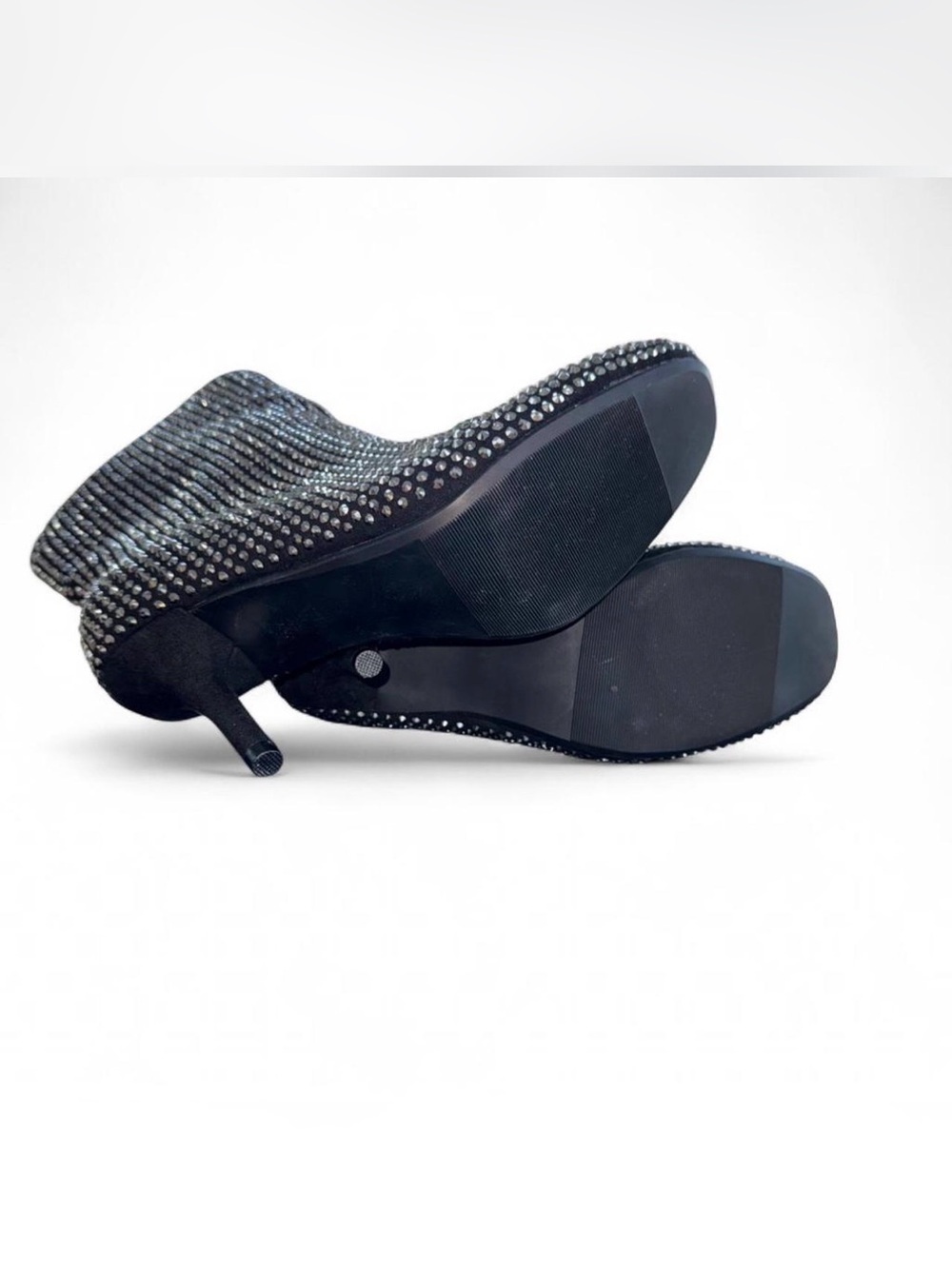 Scoop Rhinestone Ankle Booties Black Stiletto Heel Zip Boots Women’s 7 NWT - Picture 12 of 12
